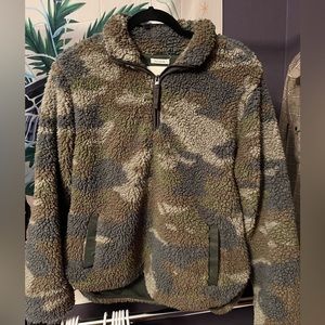 Thread & Supply, Nordstrom Camo Sherpa Fleece Jacket, Quarter Zip